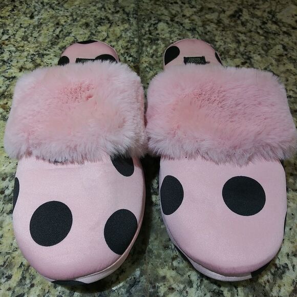 Victoria's Secret Satin Polka Dot Slippers - Picture 3 of 7